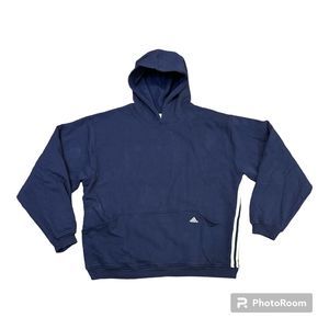 Old School Adidas Pullover Hoodie, Mens, Navy Blue, Size XL Baggy Y2K look